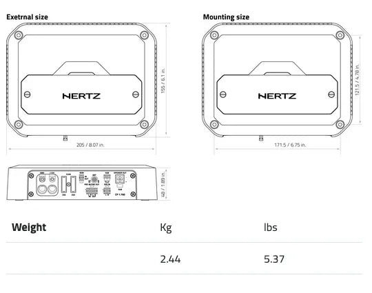 Hertz CP 1.700 amplificatore auto in classe D a 1 canale 700W