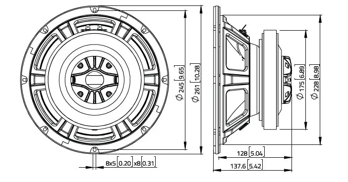 Lavoce CSF102.50K altoparlante coassiale 250mm 8 Ohm 600W