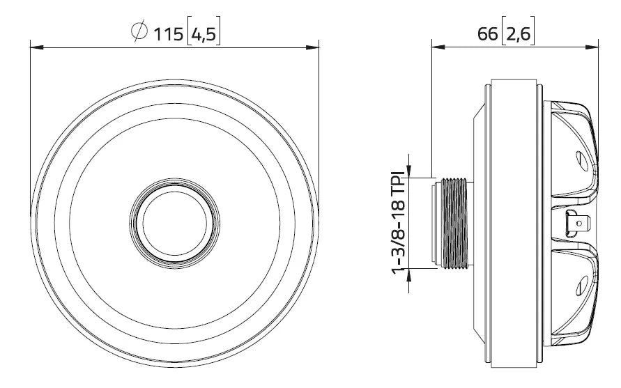 Lavoce DF10.172KS driver a compressione screw-on 1” 8 Ohm 120W