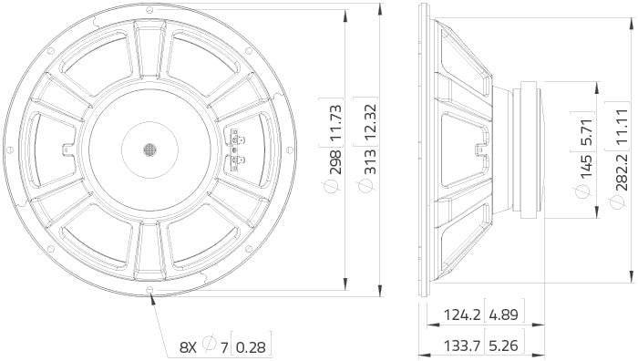 Lavoce FBASS12-20 bass guitar speaker da 300mm 8 Ohm 400W