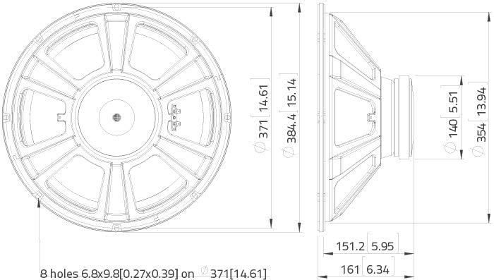 Lavoce FBASS15-20 bass guitar speaker da 380mm 8 Ohm 400W