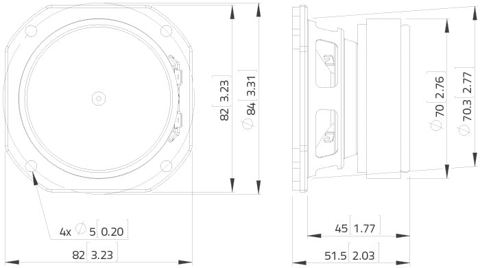 Lavoce FSF030.70 fullrange da 70mm 8 Ohm 60W