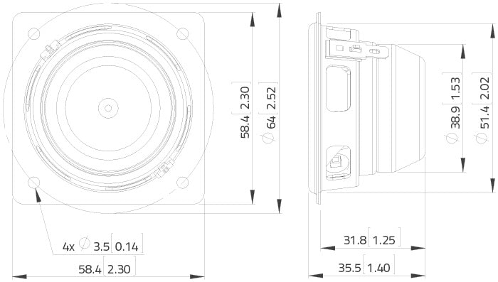 Lavoce FSN020.72 fullrange da 50mm 8 Ohm 30W