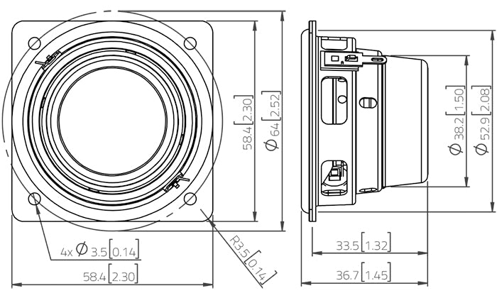 Lavoce FSN021.02 fullrange da 50mm 8 Ohm 50W
