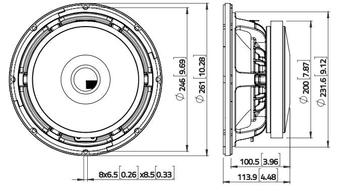Lavoce MAF103.00 midrange 250mm 8 Ohm 700W