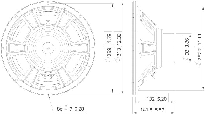 Lavoce NBASS12-30 bass guitar speaker 300mm 8 Ohm 800W