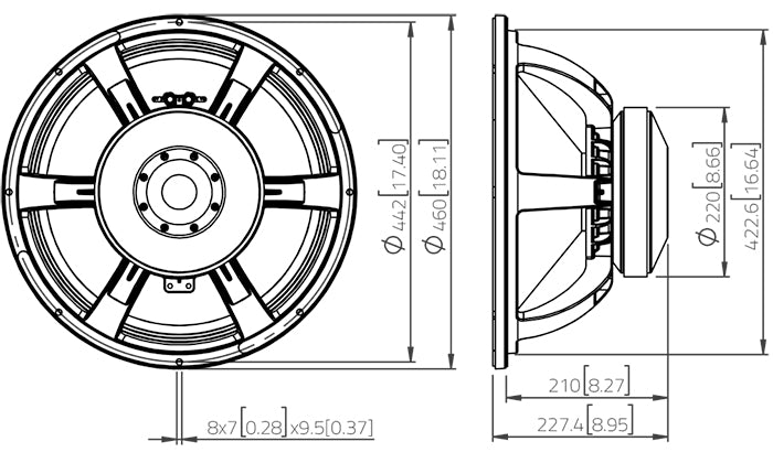 Lavoce SAF184.03 subwoofer 460mm 8 Ohm 3000W
