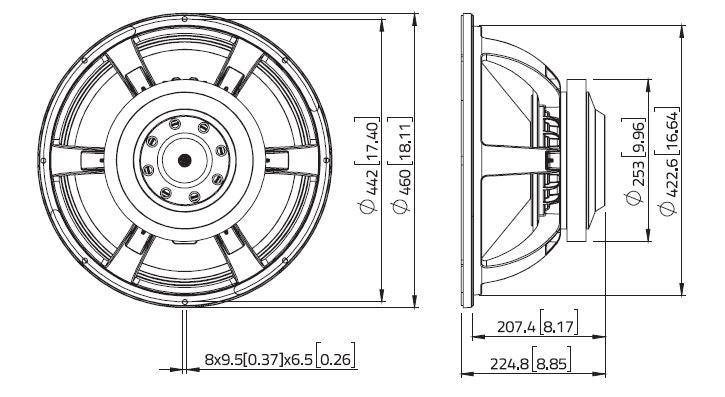 Lavoce SAF184.50 subwoofer da 460mm 8 Ohm 3600W