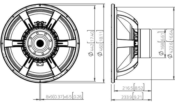 Lavoce SAN184.50 subwoofer da 460mm 8 Ohm 3400W