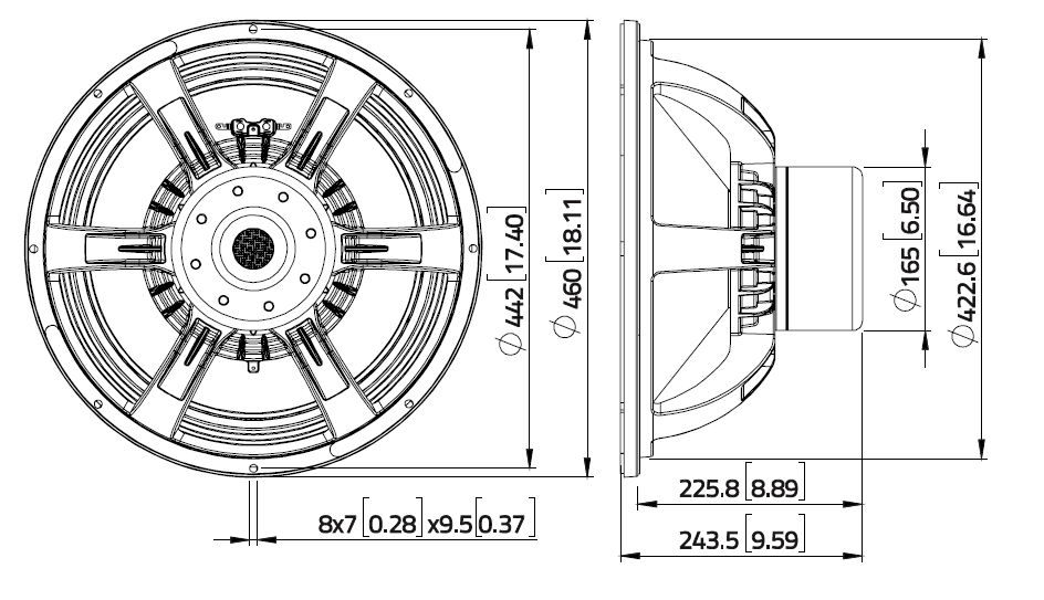 Lavoce SAN184.50iP subwoofer da 460mm 2 Ohm 3400W