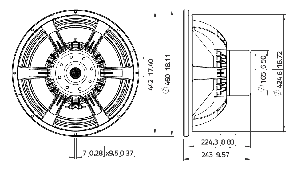 Lavoce SAN184.51 subwoofer da 460mm 2 Ohm 3400W
