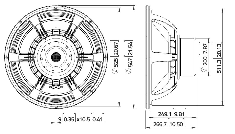 Lavoce SAN216.00iP subwoofer da 530mm 1 Ohm 5000W