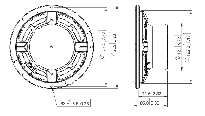 Lavoce SSF081.50 subwoofer da 8” 4 Ohm 400W