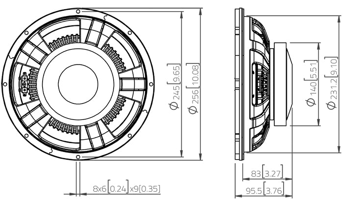 Lavoce SSF102.40 subwoofer 10” 8 Ohm 500W