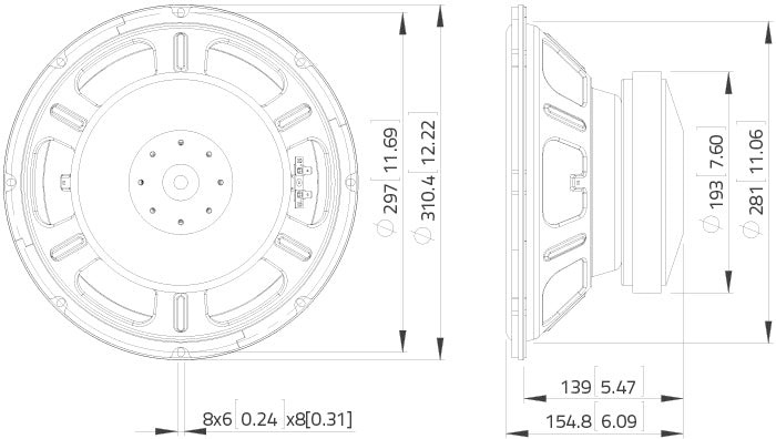 Lavoce SSF122.50L subwoofer 12” 8 Ohm 800W