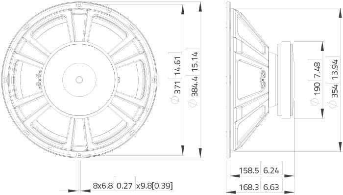 Lavoce SSF153.00 subwoofer da 380mm 8 Ohm 800W