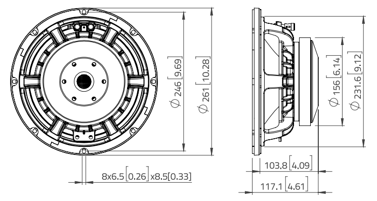 Lavoce WAF102.51 woofer da 250mm 8 Ohm 700W