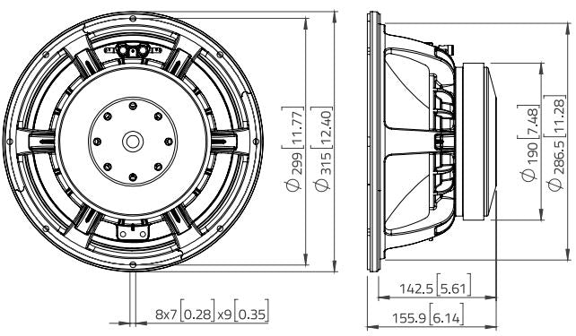 Lavoce WAF123.00 woofer 300mm 8 Ohm 1000W