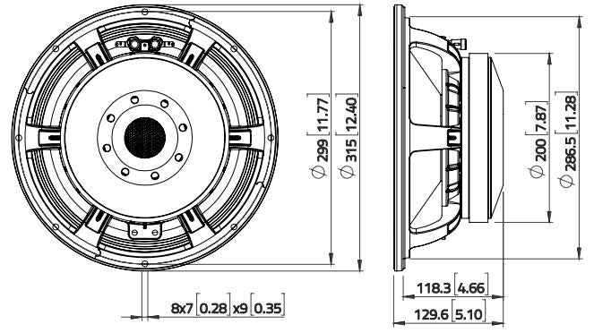 Lavoce WAF124.02 woofer 300mm 8 Ohm 1200W