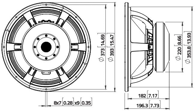 Lavoce WAF154.00 subwoofer da 380mm 8 Ohm 3000W