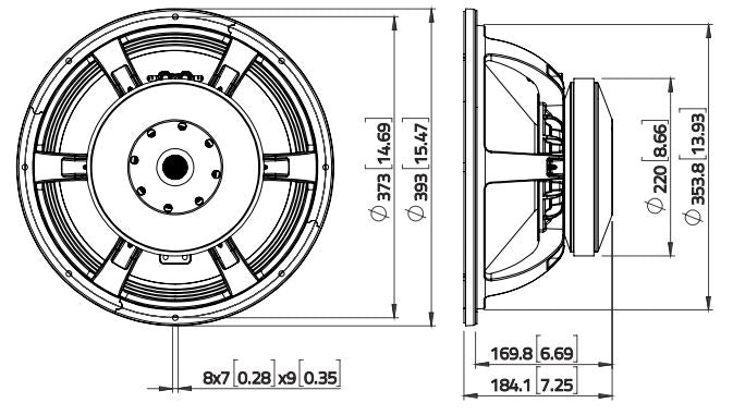 Lavoce WAF154.01 subwoofer 380mm 8 Ohm 2000W