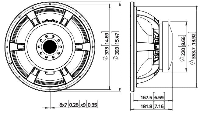 Lavoce WAF154.03 woofer da 380mm 8 Ohm 1700W