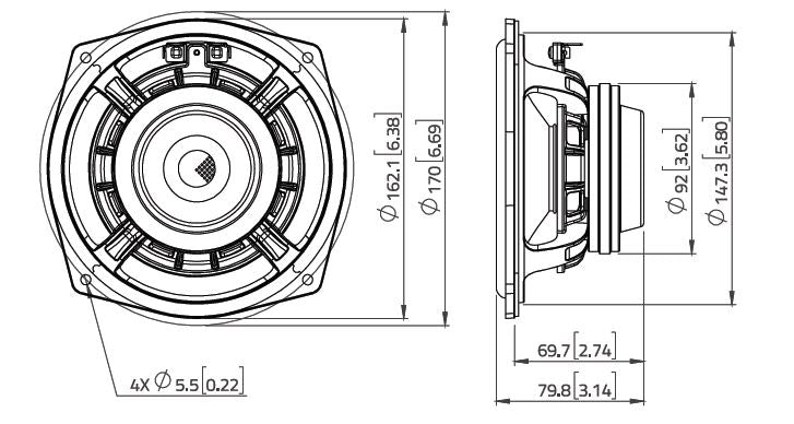Lavoce WAN061.80 woofer da 165mm 8 Ohm 400W