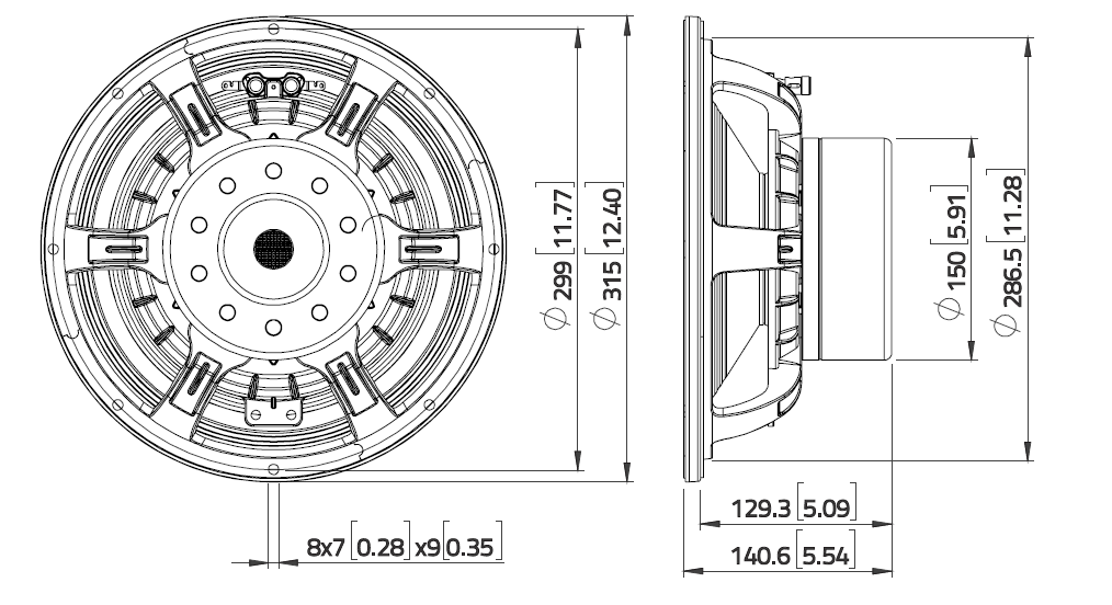 Lavoce WAN124.01 woofer da 300mm 8 Ohm 2000W