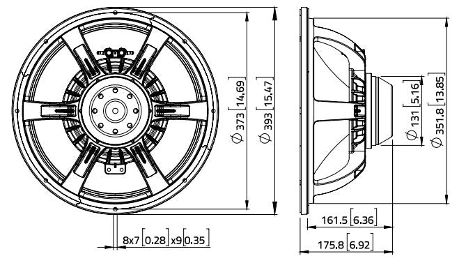 Lavoce WAN153.01 woofer da 380mm 8 Ohm 1200W