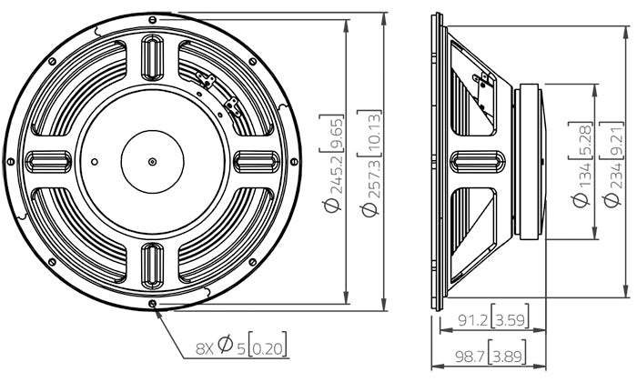 Lavoce WSF101.70G electric guitar speaker da 250mm 8 Ohm 120W
