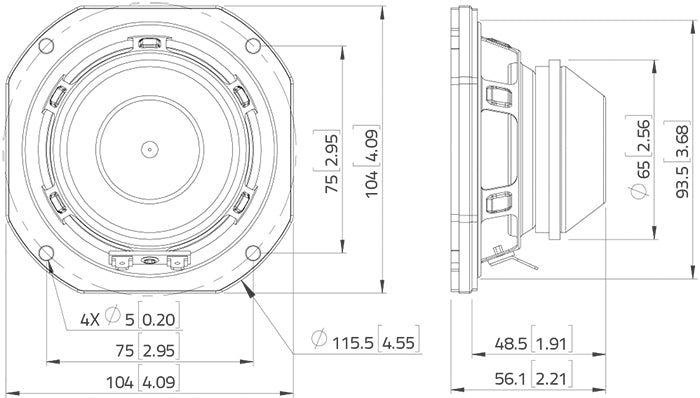 Lavoce WSN041.00 woofer da 100mm 8 Ohm 80W