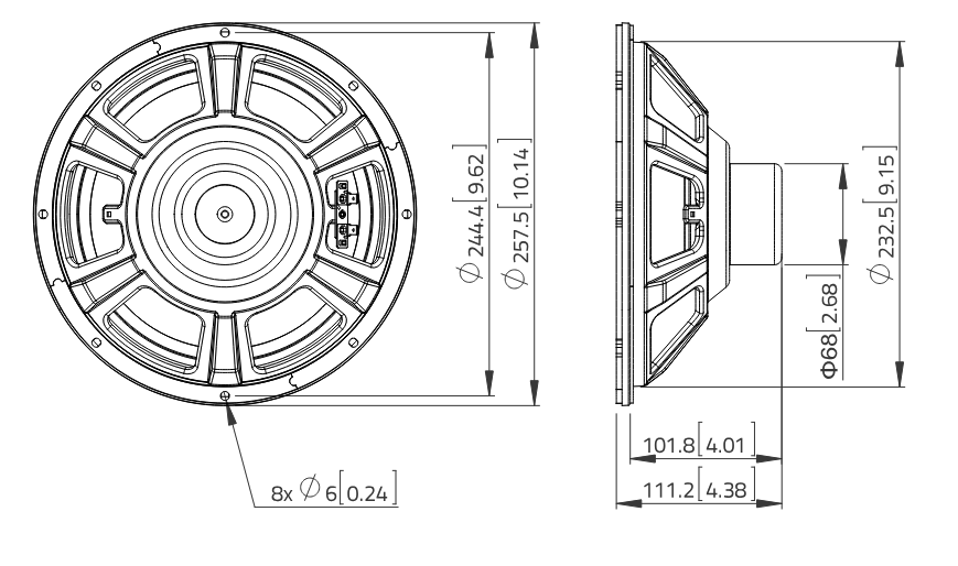 Lavoce WSN102.00 woofer da 250mm 8 Ohm 300W