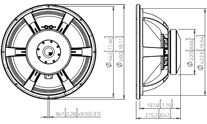Lavoce SAF184.02 subwoofer da 460mm 8 Ohm 2400W