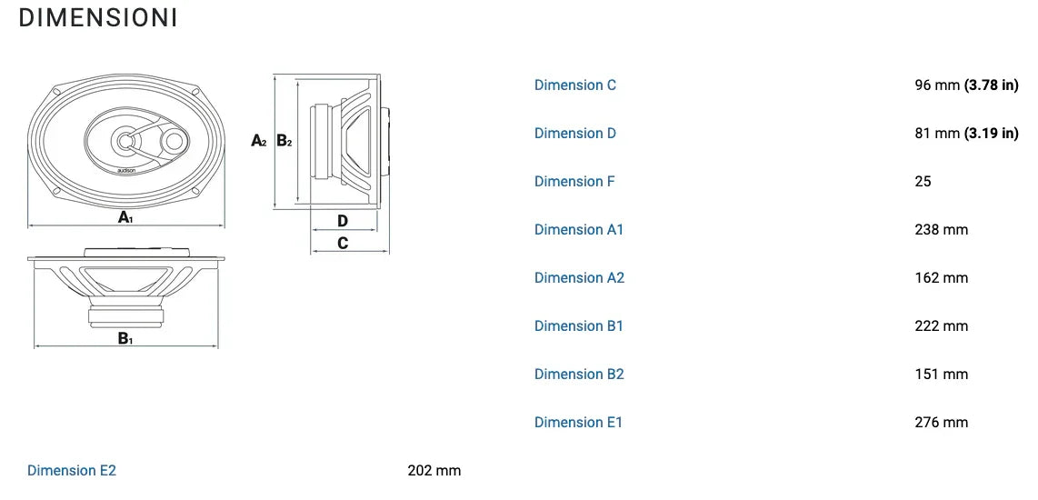 Audison APX 690 coppia coassiali tre vie 6"x9" 4 ohm 300W