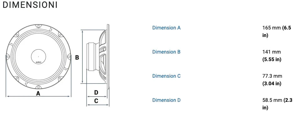 Audison AP 6.5 Ohm2 coppia woofer 165mm 2 ohm 210W