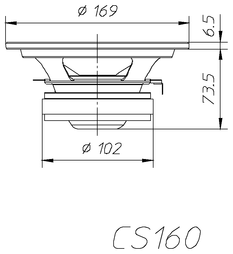 Ciare CS160 subwoofer a doppia bobina da 40+40 W RMS a 4+4 Ohm e diametro 160 mm - TechSoundSystem.com