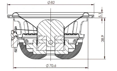 Gladen AEROSPACE 80 PP (Phase Plug) coppia di midrange High End da 80mm 3 Ohm 105W