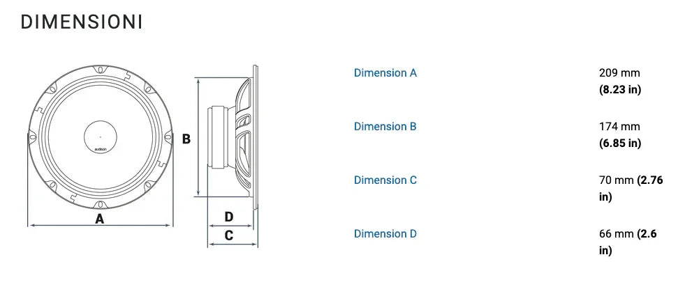Audison AP 8 coppia woofer 200mm 4 ohm 300W