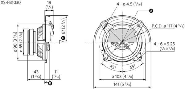 Sony XS-FB1030 diffusori coassiali a 3 vie 220 W e 30 W RMS a 4 Ohm da 4" - TechSoundSystem.com