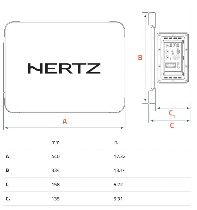 Hertz CBA 250 Subwoofer in cassa chiusa attivo da 250mm 0.4 Ohm 500W