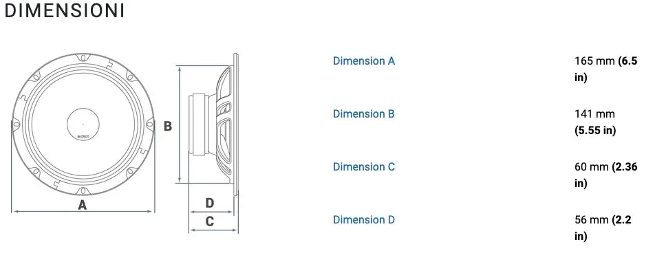Audison AP 6.5 coppia woofer 165mm 4 ohm 210W