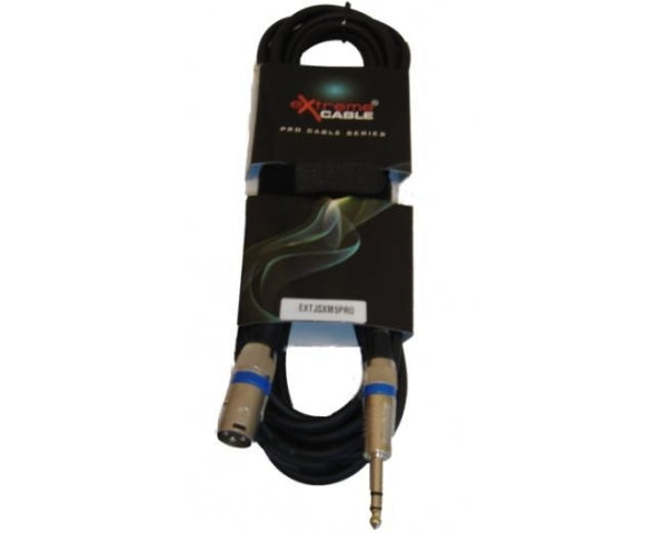 EXTREME JSXM5PRO CAVO XLR MASCHIO - JACK STEREO 1/4" 6.3mm CAVO AUDIO DI SEGNALE SCHERMATO 5 MT - TechSoundSystem.com
