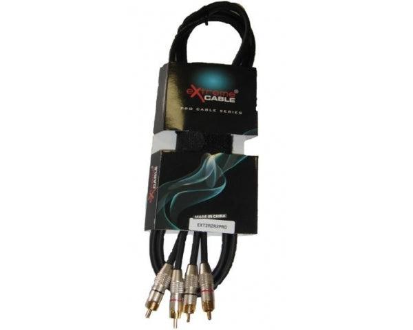 EXTREME 2R2R2PRO CAVO AUDIO DI SEGNALE SCHERMATO 2 CONNETTORI RCA MASCHIO - 2 CONNETTORI RCA MASCHIO CONNETTORI SMONTABILI IN METALLO LUNGHEZZA 2 METRI - TechSoundSystem.com