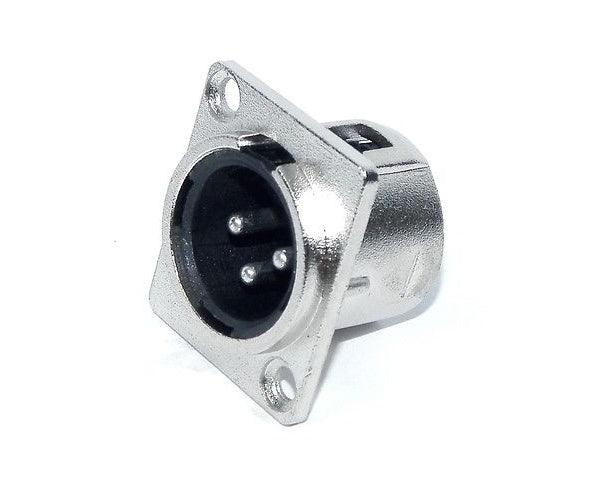 EXTREME CONNETORE XLR VOLANTE MASCHIO A PANNELLO 3 POLI COLORE ARGENTO - TechSoundSystem.com