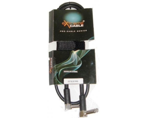 EXTREME JCJC1PRO CAVO JACK CURVO 1/4" MASCHIO MONO 6,3MM-JACK CURVO 1/4" MASCHIO MONO 6,3MM 1 MT - TechSoundSystem.com