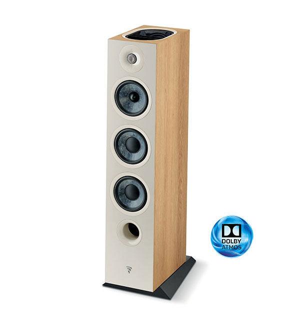 Focal chora 826D COPPIA diffusori da pavimento, Legno Chiaro, 3 vie + 1 via per Atmos, 250W - TechSoundSystem.com