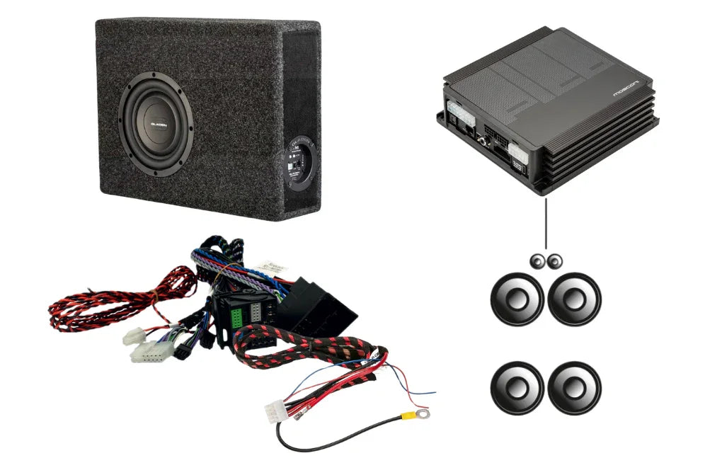 Gladen SU-VAG-6CH-SUB Kit audio SoundUp per veicoli VAG con radio 6CH Subwoofer 250 mm 500 Watt + amplificatore Pico V2 6|8 DSP