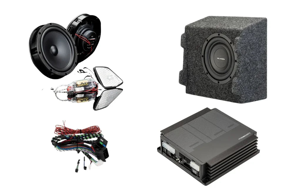 Gladen SU-VW-T6.1-SUB Kit audio SoundUp Speaker 200mm + Tweeter 25mm + Subwoofer 200 mm 450 Watt + amplificatore Pico V2 4|8 DSP per VW T6.1