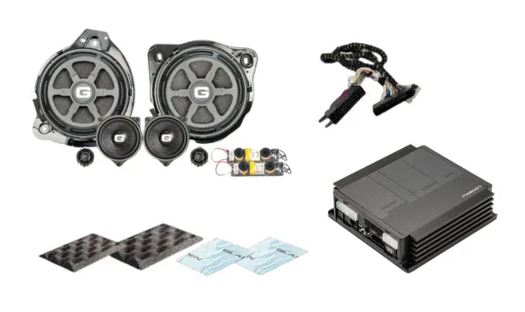 Gladen SU-MB-205ASD-BASIC Kit audio SoundUp con sistema altoparlanti a 3 vie + amplificatore Pico V2 6|8 DSP per Mercedes E/C/GLC