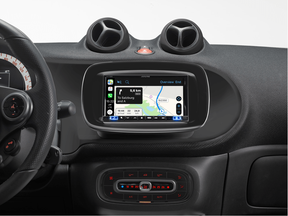 Alpine iLX-702SM-OEM SCREEN per SMART Fortwo (453) finitura di colore nero con centralina per Monitor OEM - TechSoundSystem.com